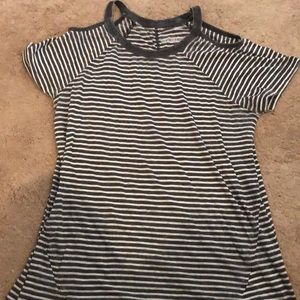 Striped cold shoulder tommy hilfiger top